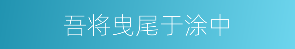 吾将曳尾于涂中的同义词