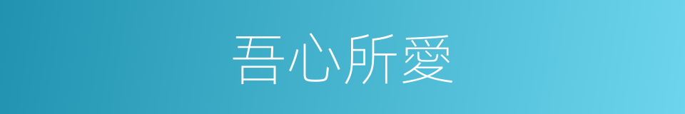 吾心所愛的同義詞