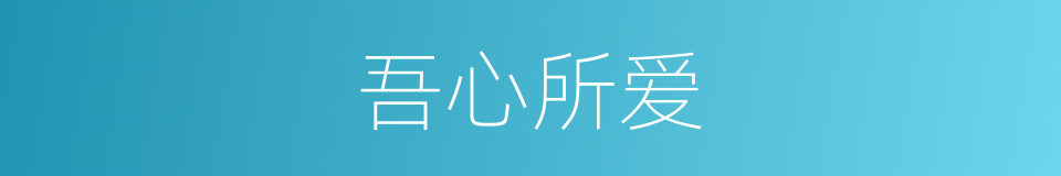 吾心所爱的同义词