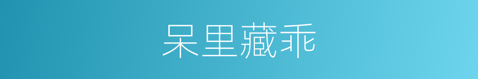 呆里藏乖的意思