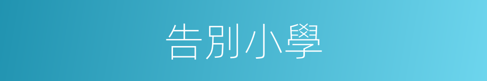 告別小學的同義詞