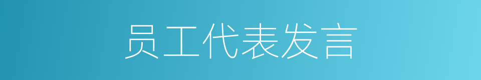 员工代表发言的同义词
