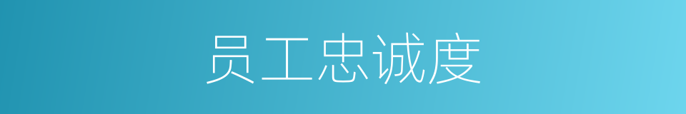 员工忠诚度的同义词