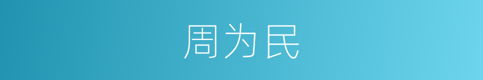 周为民的同义词