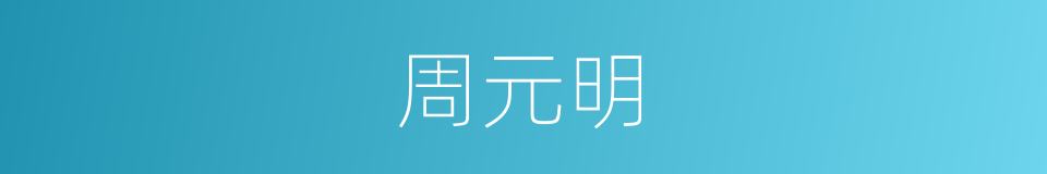 周元明的同义词