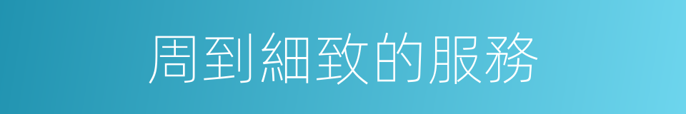 周到細致的服務的同義詞