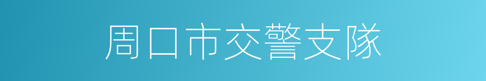 周口市交警支隊的同義詞