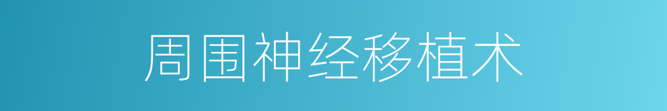 周围神经移植术的同义词