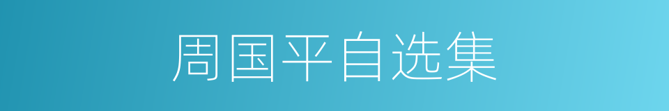 周国平自选集的同义词