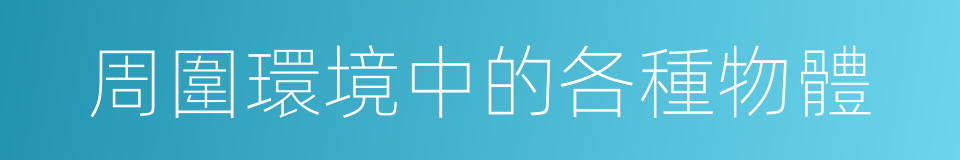 周圍環境中的各種物體的同義詞