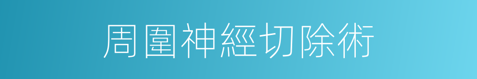 周圍神經切除術的同義詞