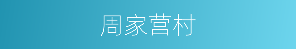 周家营村的同义词