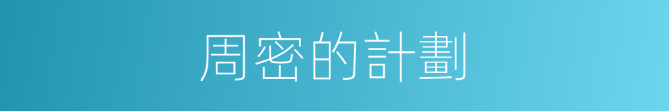 周密的計劃的同義詞