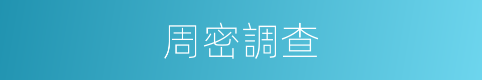 周密調查的同義詞