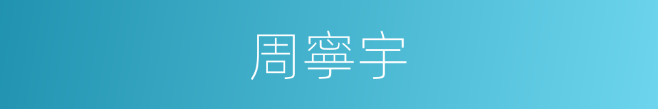 周寧宇的同義詞
