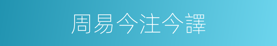 周易今注今譯的同義詞