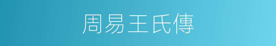 周易王氏傳的同義詞
