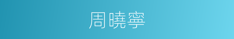 周曉寧的同義詞