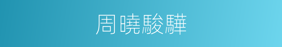 周曉駿驊的同義詞