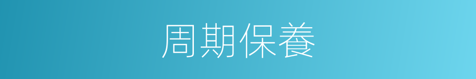 周期保養的同義詞