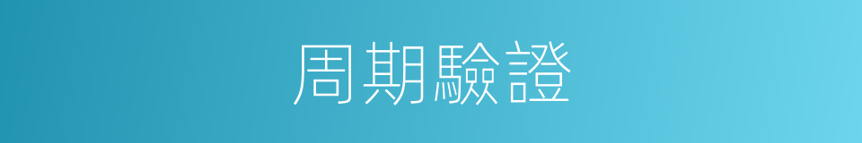 周期驗證的同義詞