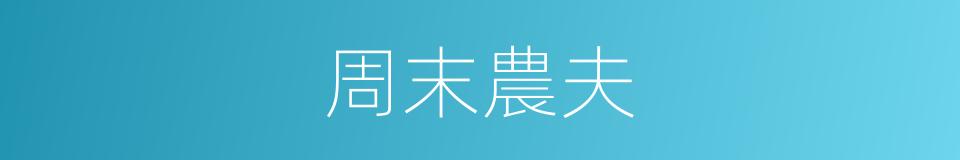 周末農夫的同義詞