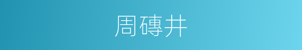 周磚井的同義詞