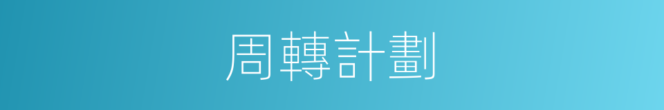 周轉計劃的同義詞