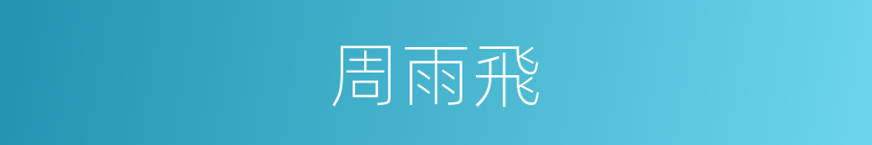 周雨飛的同義詞