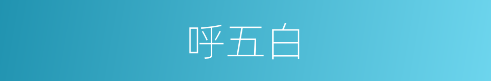 呼五白的意思