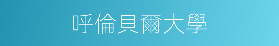 呼倫貝爾大學的同義詞