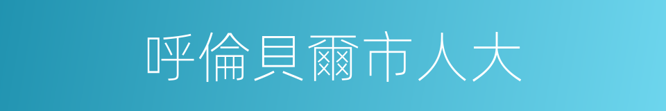 呼倫貝爾市人大的同義詞