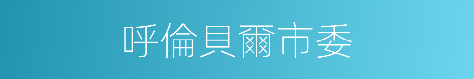 呼倫貝爾市委的同義詞