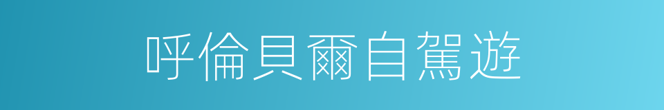 呼倫貝爾自駕遊的同義詞