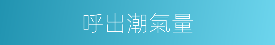 呼出潮氣量的同義詞