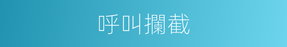 呼叫攔截的同義詞