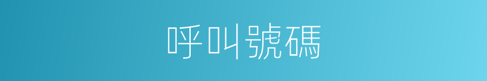 呼叫號碼的同義詞