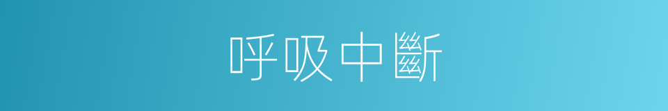 呼吸中斷的同義詞