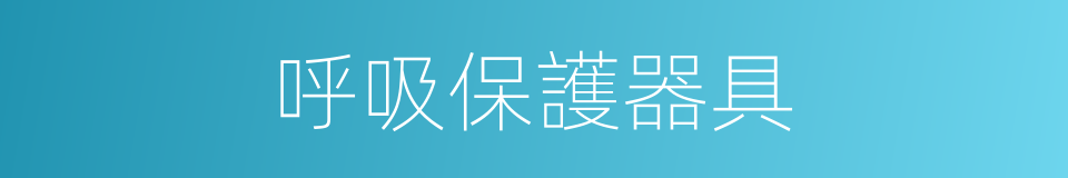 呼吸保護器具的同義詞