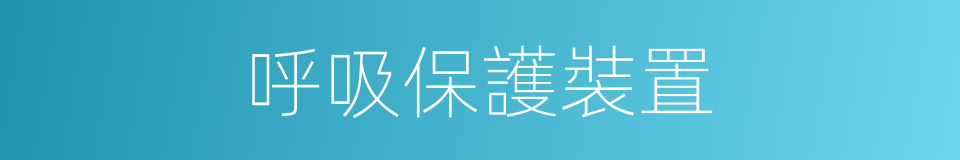 呼吸保護裝置的同義詞