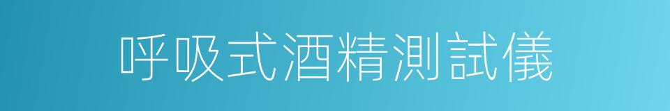 呼吸式酒精測試儀的同義詞