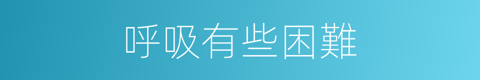 呼吸有些困難的同義詞