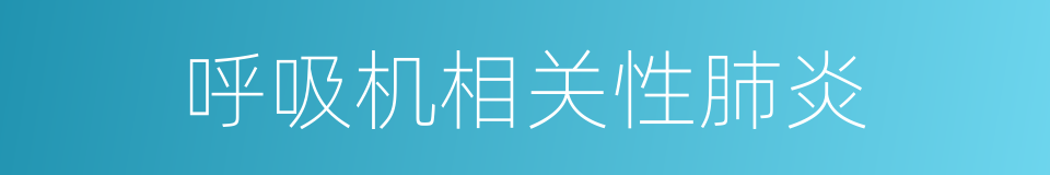 呼吸机相关性肺炎的同义词