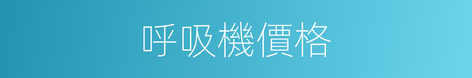 呼吸機價格的同義詞