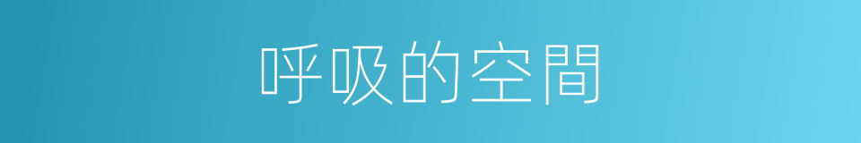 呼吸的空間的同義詞