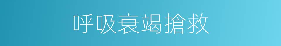 呼吸衰竭搶救的同義詞