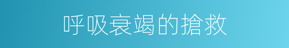 呼吸衰竭的搶救的同義詞