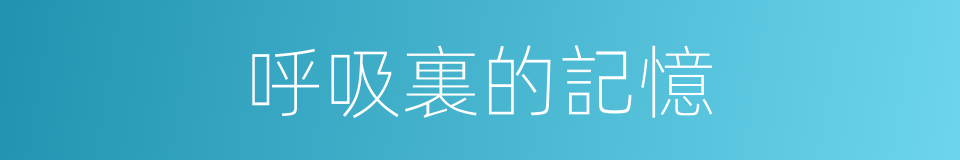 呼吸裏的記憶的同義詞