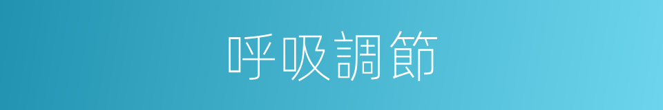 呼吸調節的同義詞
