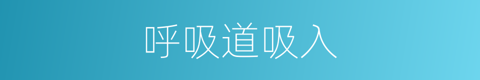 呼吸道吸入的同义词